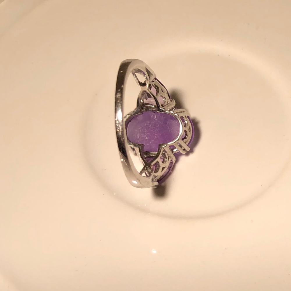 Purple Jade & Amethyst Ring. - Picture 5 of 9